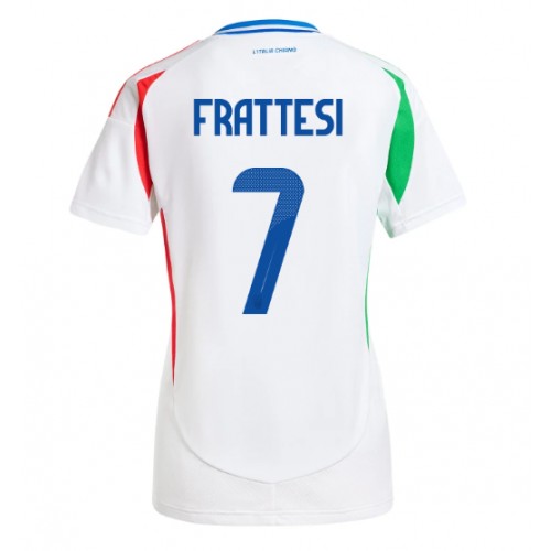 Fotballdrakt Dame Italia Davide Frattesi #7 Bortedrakt EM 2024 Kortermet